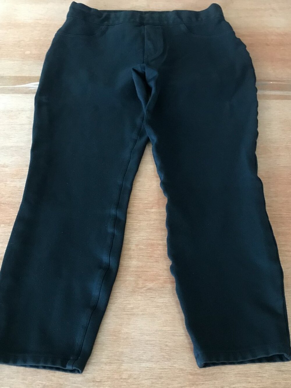 Spanx The Perfect Ankle Pull On Pants Women M Black Mid Rise Pocket Sculpting